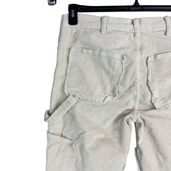Reason Cargo Pants Mens 34 Beige Double Knee Straight Leg Corduroy Textured - Picture 7 of 16